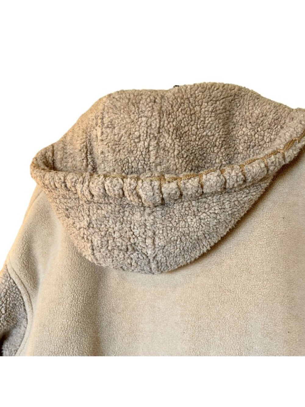 Faux Shearling Women's S/M Jacket Fleece IZZI Outerwear Windbreaker Lining Hood - Picture 5 of 13
